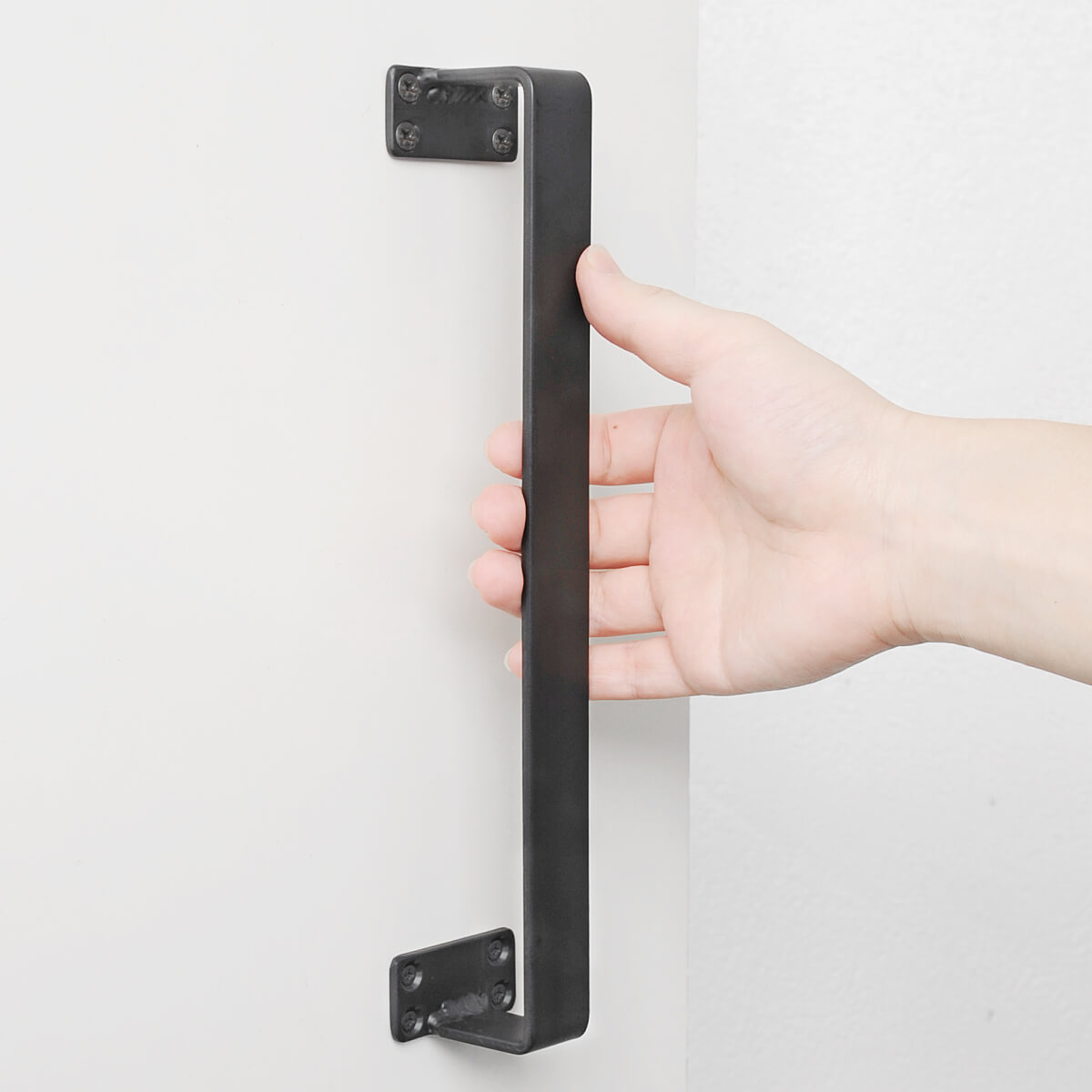 【〈最短翌日出荷〉ドア ハンドル アイアン 取っ手 アンティーク調 アンティーク風】マットブラック　ドアハンドル　プレートのサムネイル