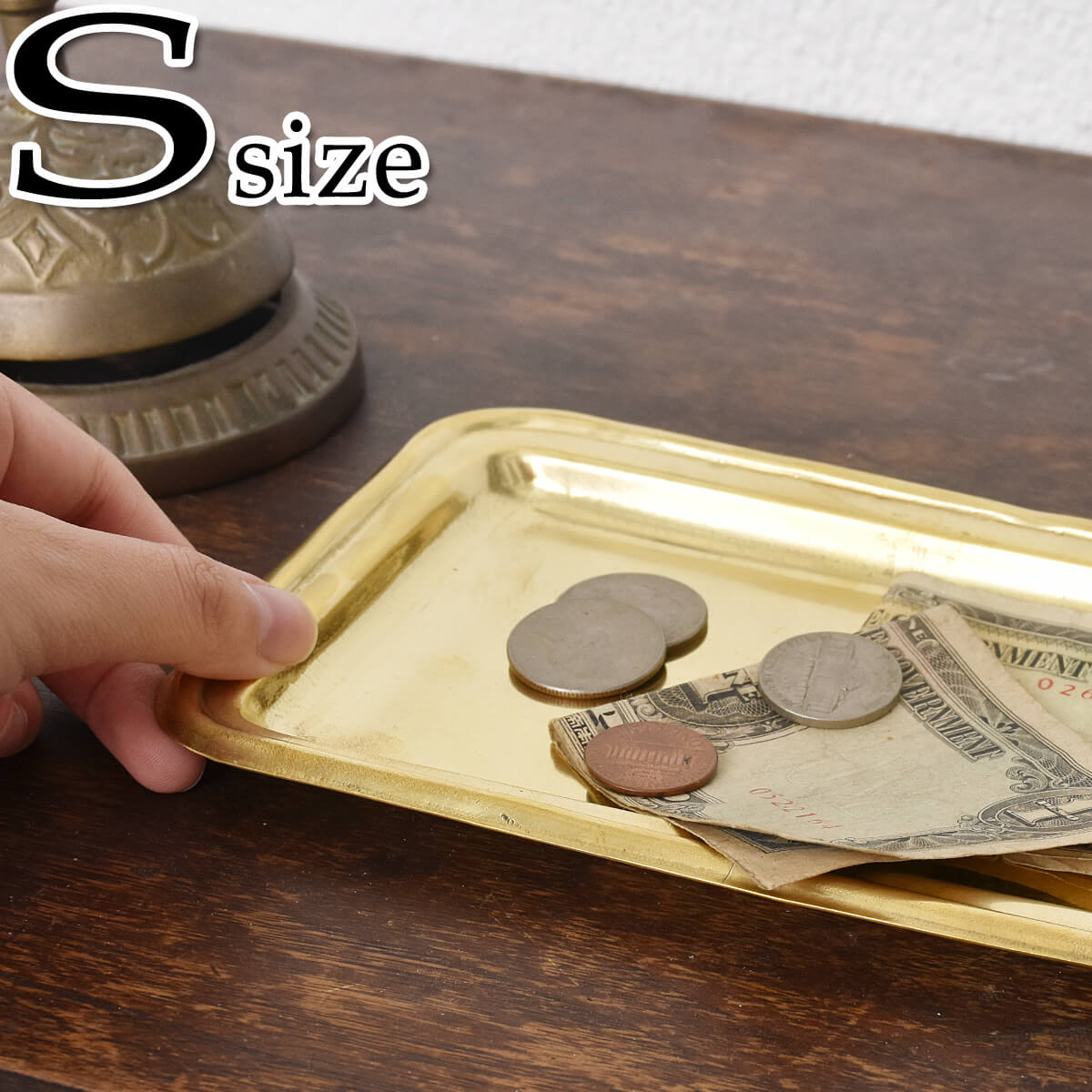 【小物 トレー トレイ おしゃれ アクセサリー 収納 真鍮 アンティーク調 アンティーク風】ブラストレイファボリ S