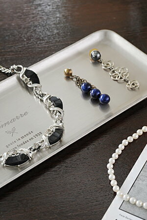 【小物 トレー トレイ おしゃれ アクセサリー 収納 カルトン アンティーク調 アンティーク風】シャマー..