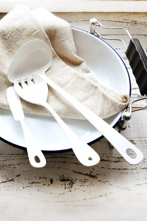 【カトラリー フォーク おしゃれ 食器 キッチン 雑貨 ギフト 琺瑯 アンティーク調 アンティーク風】Blanc　サラダフォーク
