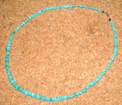 楽天JUNK HOUSE WEST本物 【ナバホ族 NAVAJO族 インディアンジュエリー】 アーティスト製作 ハンドメイド 【アメリカン ターコイズ ルース 原石 ビーズ】使用 ネックレス チェーン ブレスレット「全長約49cm」 天然石 シルバービーズ ネイティブアメリカン パワーストーン FUNNY ファニー LFC