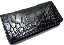限定生産 【DOLCE VITA ドルチェヴィータ】 高級 クロコダイル シャムワニ 皮革製 ロング ウォレット (ブラック) 黒 イタリアンレザー サドルレザー ブッテーロ ライダース 長財布 バイカーズ 財布 ワニ革 本革 レザー製 牛革 クロコ FUNNY ファニー KC's ケーシーズ