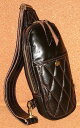 【STANDARD MOTORCYCLE LEATHERS スタンダードレザー】 高級 オールレザー製 肉厚 カウハイド ダイヤモンド キルティング パッド ステッチ 仕様 ライダース 肩掛け ワン ショルダーバッグ ボディバッグ 「Sサイズ」 (ブラック) 牛革 茶芯黒 黒 バイカー 本革 ウェストライド(4)