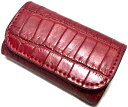 限定生産 【DOLCE VITA ドルチェヴィータ】 高級 ポロサス クロコダイル 入江ワニ 皮革製 4連 4箇所掛け キーケース キーホルダー (レッド) 赤 イタリアンレザー サドルレザー スモールクロコダイル ワニ革 本革 牛革 クロコ キーポーチ キーポーチ FUNNY ファニー KC's