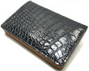 限定生産 【DOLCE VITA ドルチェヴィータ】 高級 ポロサス クロコダイル 入江ワニ 皮革製 セミロング ウォレット (ブラック×タン) 黒 茶 ミディアム ミドル イタリアンレザー 長財布 二つ折り財布 バイカーズ 牛革 本革 スモールクロコダイル ワニ革 FUNNY ファニー KC's(4)