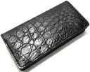 限定生産 【DOLCE VITA ドルチェヴィータ】 高級 特大 大型 ラージ ポロサス クロコダイル 入江ワニ 皮革製 ロング ウォレット (ブラック) 黒 イタリアンレザー ブッテーロ ライダース 長財布 バイカーズ ワニ革 スモールクロコダイル 本革 FUNNY ファニー KC's ケーシーズ