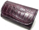 限定生産 【DOLCE VITA ドルチェヴィータ】 高級 ポロサス クロコダイル 入江ワニ 皮革製 4連 4箇所掛け キーケース キーホルダー (ワインレッド×ブラック) 赤 黒 イタリアンレザー サドルレザー ワニ革 本革 レザー製 スモールクロコダイル キーポーチ FUNNY ファニー KC's