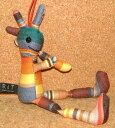 【R4T】 【KOKOPELLI ココペリ】 【LOCOPELLI ロコペリ】 ネイティブアメリカンの精霊 笛を吹きながら幸せを運んでくる インディアンの妖精 幸運のお守り メキシカンラグ サラッペ生地 ストライプ柄 ぬいぐるみ ストラップ 「全長約17cm」(ネイビー) 紺 人形 カチナ カチーナ