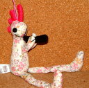 【R4T】 【KOKOPELLI ココペリ】 【LOCOPELLI ロコペリ】 ネイティブアメリカンの精霊 笛を吹きながら幸せを運んでくる インディアンの妖精 幸運のお守り フラワー柄 小花柄 花柄 ぬいぐるみ ストラップ 「全長約17cm」 (ホワイト) 白 人形 カチナ カチーナ ホピ族 HOPI族