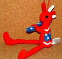 【R4T】 【KOKOPELLI ココペリ】 【LOCOPELLI ロコペリ】 ネイティブアメリカンの精霊 笛を吹きながら幸せを運んでくる インディアンの妖精 幸運のお守り アメリカンフラッグ柄 アメリカ国旗柄 星条旗柄 ぬいぐるみ ストラップ 「全長17cm」(レッド) 赤 人形 カチナ カチーナ