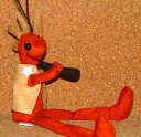 【R4T】 【KOKOPELLI ココペリ】 【LOCOPELLI ロコペリ】 ネイティブアメリカンの精霊 笛を吹き幸せを運ぶ インディアンの妖精 高級 スウェードレザー素材 皮革製 レインボー 虹 ベスト 着用 ぬいぐるみ ストラップ 「全長約17cm」 (レンガ) 褐色 茶 人形 カチナ カチーナ