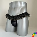 男性用下着 Tバック スキャンティー msk-471 ヒョウ柄シリーズ ブラック(4)