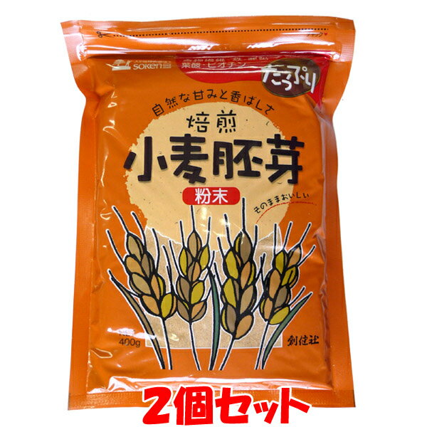 創健社 小麦胚芽 粉末(チャック付) 400g×2個セットゆうパケット送料無料 ※代引・包装不可 ポイント消化