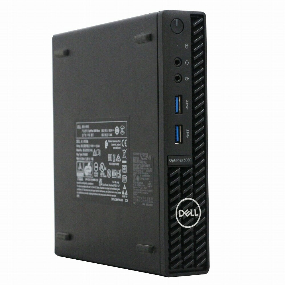 DELL OPTIPLEX 3080 Micro 超小型デスク 単体 Windows11 64bit HDMI Core i3 10100T メモリー8GB 高速SSD256GB デスクトップパソコン【中古】【1週間保証】1235001