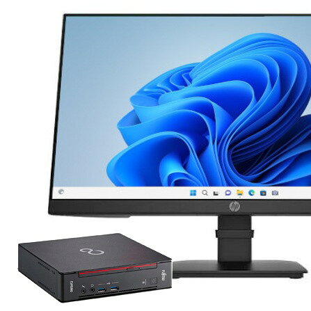 富士通 ESPRIMO Q558/B 超小型デスク 液晶セット 23.8インチワイド HP P24 G4 Windows11 64bit Core i5 9500T メモリー16GB 高速SSD256GB（M.2-NVMe）+HDD1TB デスクトップパソコン【中古】【30日保証】1243151