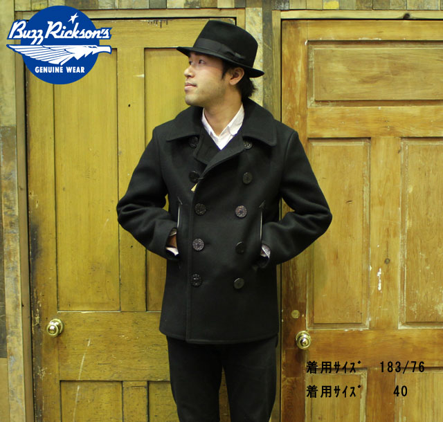 バズリクソンズ ピーコート メンズ No.BR12394 BUZZ RICKSON'S バズリクソンズWILLIAM GIBSON COLLECTION“type BLACK PEA COAT”