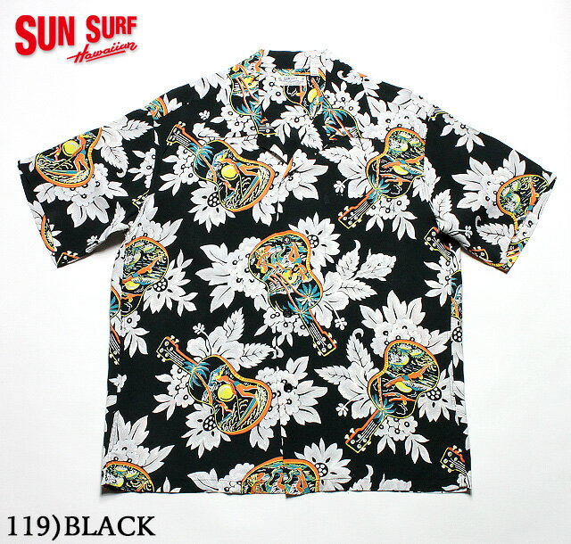 No.SS38029 SUN SURF サンサーフS/S RAYON HAWAIIAN SHIRT“UKULELE MELODY”