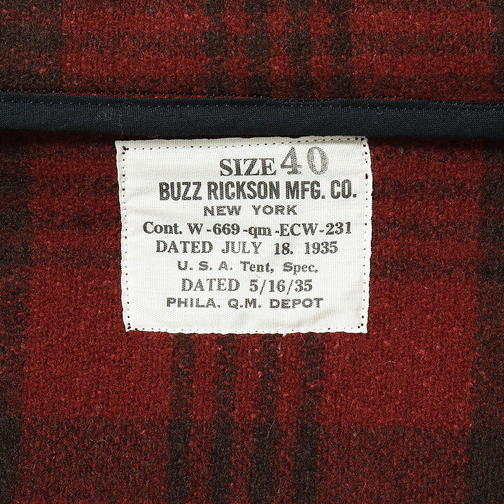 No.BR15752 BUZZ RICKSON'S バズリクソンズ JACKET, WOOL, RED PLAIDCIVILIAN CONSERVATION CORPS “BUZZ RICKSON MFG. CO.”