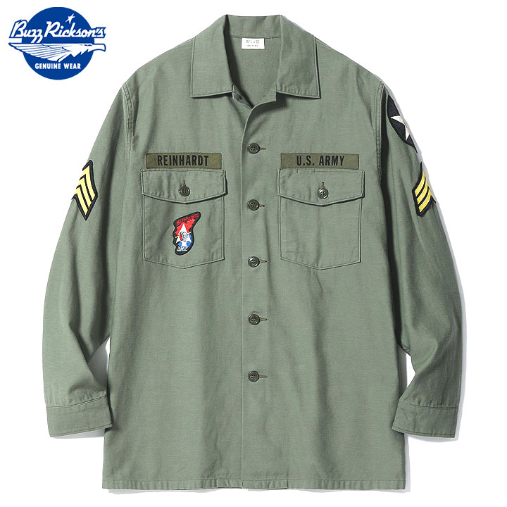 樂天商城 - No.BR28662 BUZZ RICKSON'S バズリクソンズSHIRT MAN'S COTTONSATEEN OLIVE GREEN SHADE107 “DEMILITARIZED ZONE”