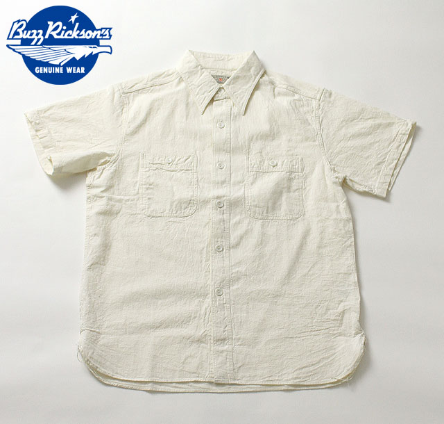 No.BR35857 BUZZ RICKSONS バズリクソンズOFF WHITE CHAMBRAYS/S WORK SHIRT