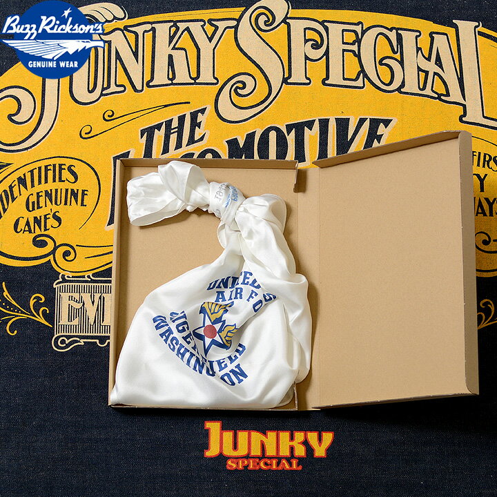 No.BR02731 BUZZ RICKSON'S × JUNKY SPECIALPARACHUTE CLOTH SILK SCARF”U.S.AIR FORCE”