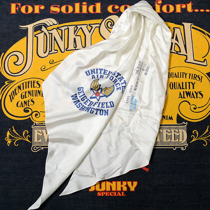 No.BR02731 BUZZ RICKSON'S × JUNKY SPECIALPARACHUTE CLOTH SILK SCARF”U.S.AIR FORCE”