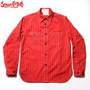 No.SC28340 SUGAR CANE シュガーケーンFICTION ROMANCE8.5oz. RED WABASH STRIPE WORK SHIRT