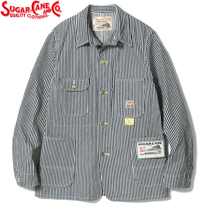 Coverall - No.SC15656 SUGAR CANE シュガーケーン11oz. HICKORY STRIPE WORK COAT