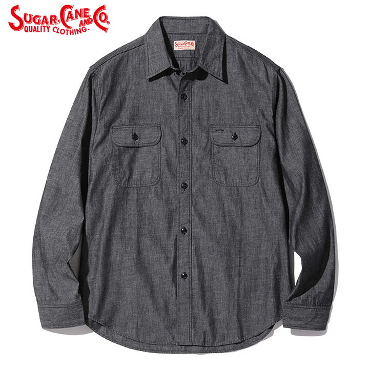 No.SC29159 SUGAR CANE シュガーケーンBLACK CHAMBRAY WORK SHIRT
