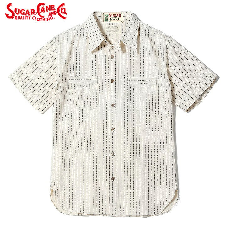 樂天商城 - No.SC37275 SUGAR CANEシュガーケーンFICTION ROMANCE8.5oz. WHITE WABASH STRIPE WORK SHIRT