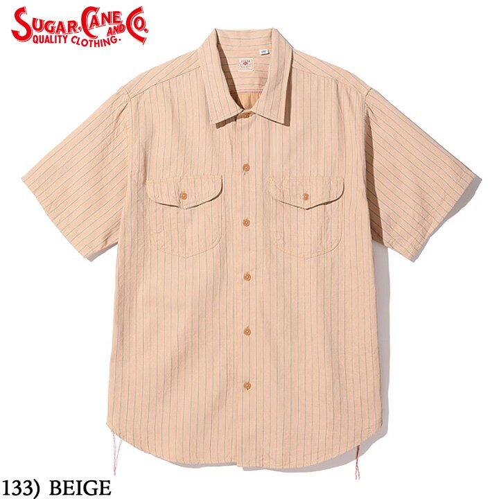 No.SC38699 SUGAR CANEシュガーケーンCOKE STRIPE WORK SHIRT