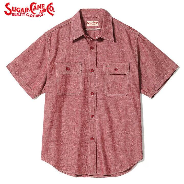 樂天商城 - No.SC39703 SUGAR CANEシュガーケーンRED CHAMBRAY WORK SHIRT