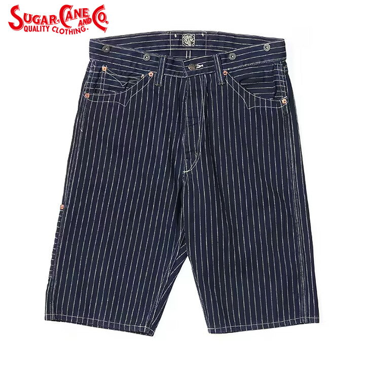 No.SC51443 SUGAR CANE シュガーケーンFICTION ROMANCE9oz. WABASH STRIPE ZIP FLY SHORTS