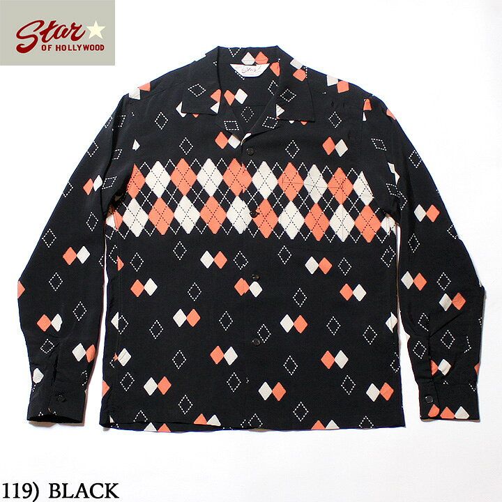 No.SH28383 STAR OF HOLLYWOODHIGH DENSITY RAYONL/S OPEN SHIRT“ARGYLE”