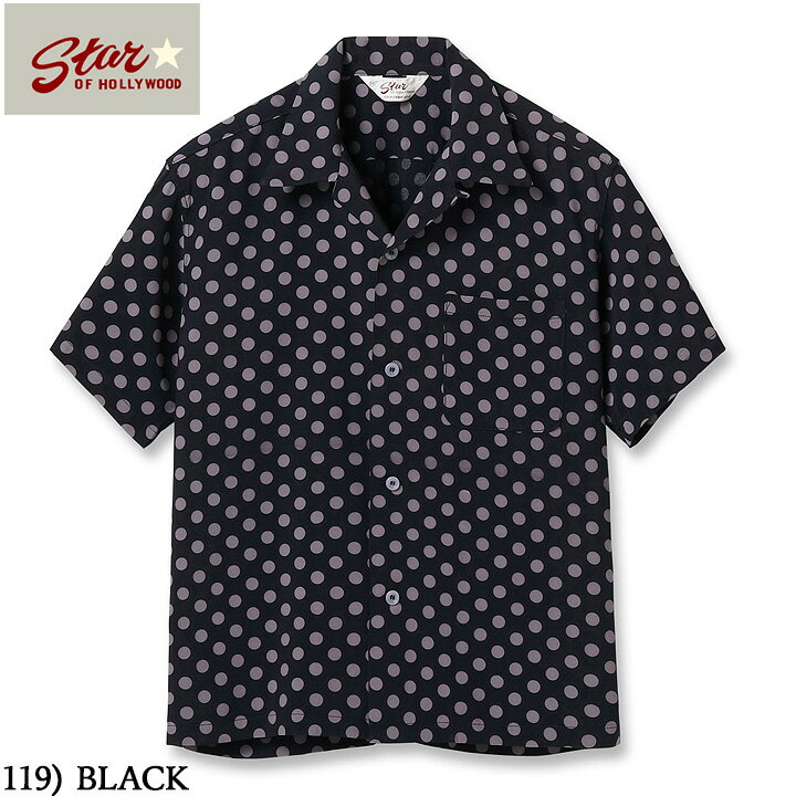 No.SH39316STAROFHOLLYWOODHIGHDENSITYRAYONOPENSHIRTPOLKADOT