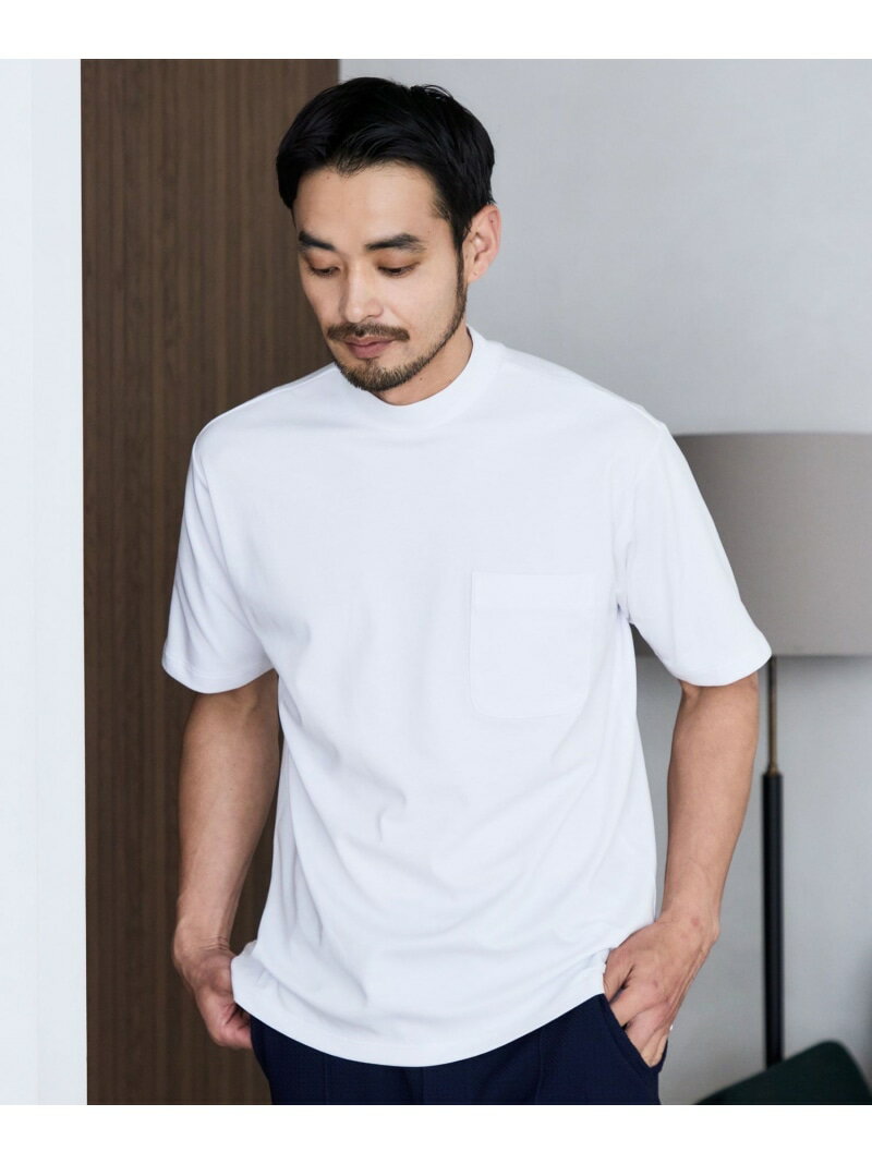 乐天商城 - CVCリバーレイズドネックTシャツ/吸水速乾 JUN STANDARD PICKS ジュン スタンダード ピックス トップス カットソー・Tシャツ ブラック ベージュ ホワイト【送料無料】[Rakuten Fashion]