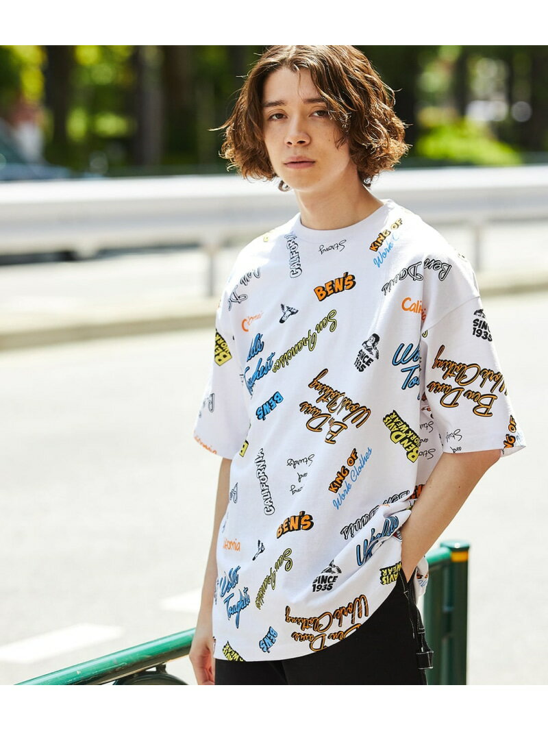 【SALE／59%OFF】【BEN DAVIS】RETORO ALLOVER T JUNRED ジュン スタンダード ピックス トップス その他のトップス パープル ホワイト【RBA_E】[Rakuten Fashion]