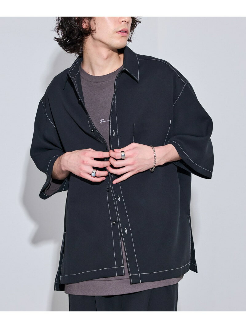 【SALE/70%OFF】【 セットアップ対応 】ステッチワークレギュラーカラールーズシャツ JUNRED ジュン スタンダード ピックス トップス シャツ・ブ...