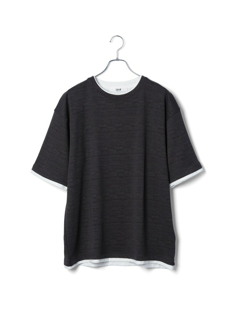 Rakuten - j.n.r.d / 格子フクレジャガードフェイクレイヤード j.n.r.d ジュン スタンダード ピックス トップス カットソー・Tシャツ グレー ブルー ベージュ[Rakuten Fashion]