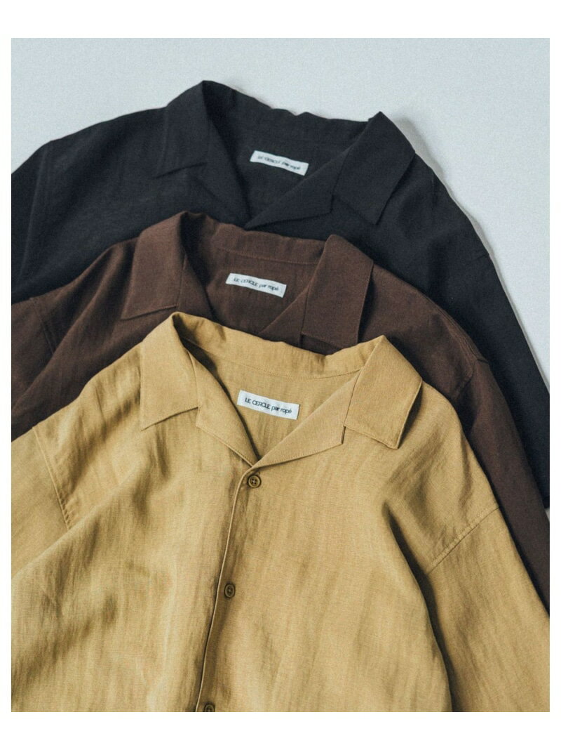 Rakuten - リネンブレンドハーフスリーブシャツ/セットアップ対応 LE CERCLE par rope' HOMME ジュン スタンダード ピックス トップス シャツ・ブラウス グレー ベージュ【送料無料】[Rakuten Fashion]