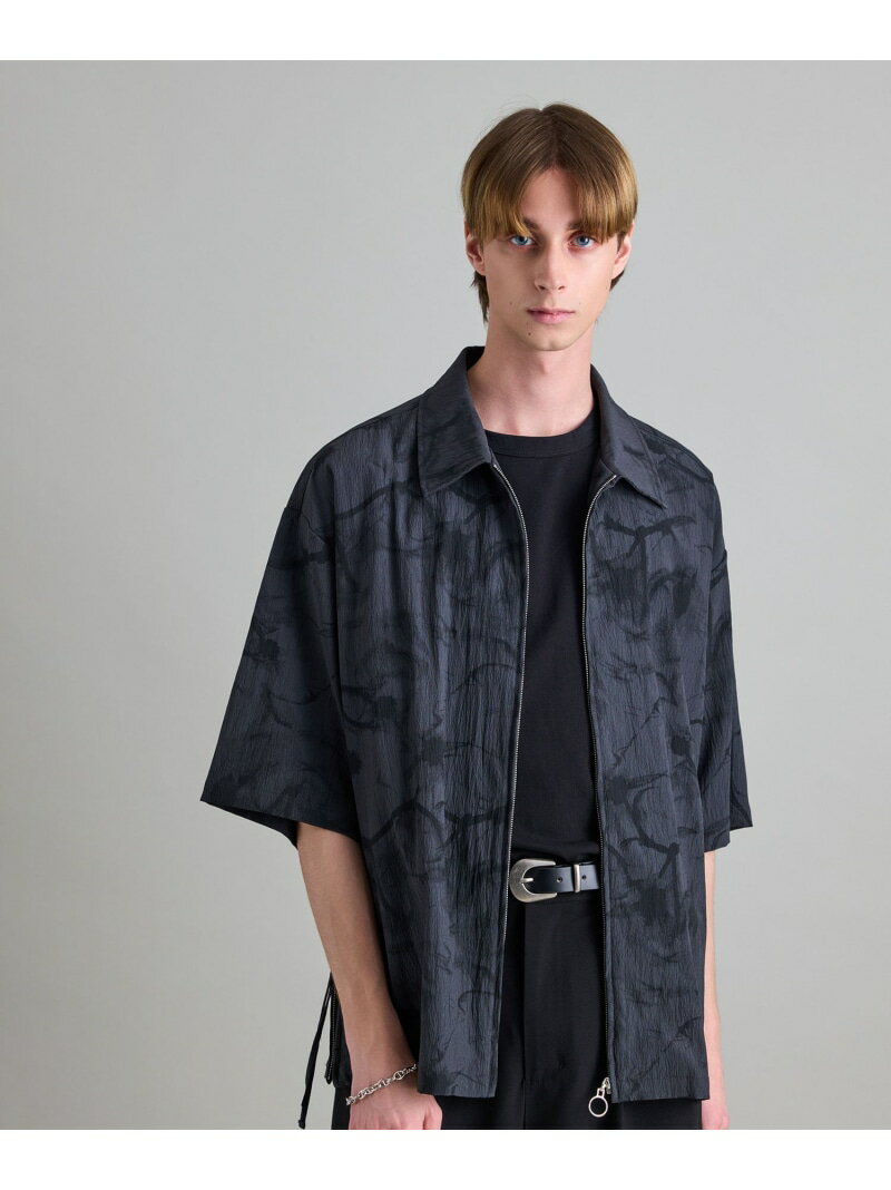 【 追加生産 】サイドスリットZIPシャツ JUNRed ジュンレッド トップス シャツ・ブラウス ブラック グレー【送料無料】[Rakuten Fashion]