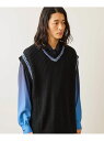 【SALE/50%OFF】カラーステッチサイドスリットベスト JUNRed ジュンレッド トップス ベスト・ジレ ブルー ブラック【RBA_E】[Rakuten...