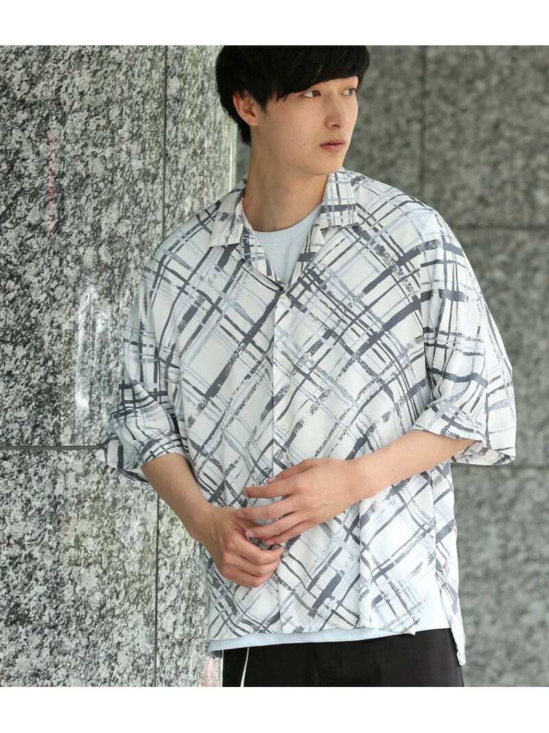 【SALE／66%OFF】ペイントライクチェックシャツ JUNRED ジュン スタンダード ピックス トップス シャツ・ブラウス ホワイト ネイビー【RBA_E】[Rakuten Fashion]