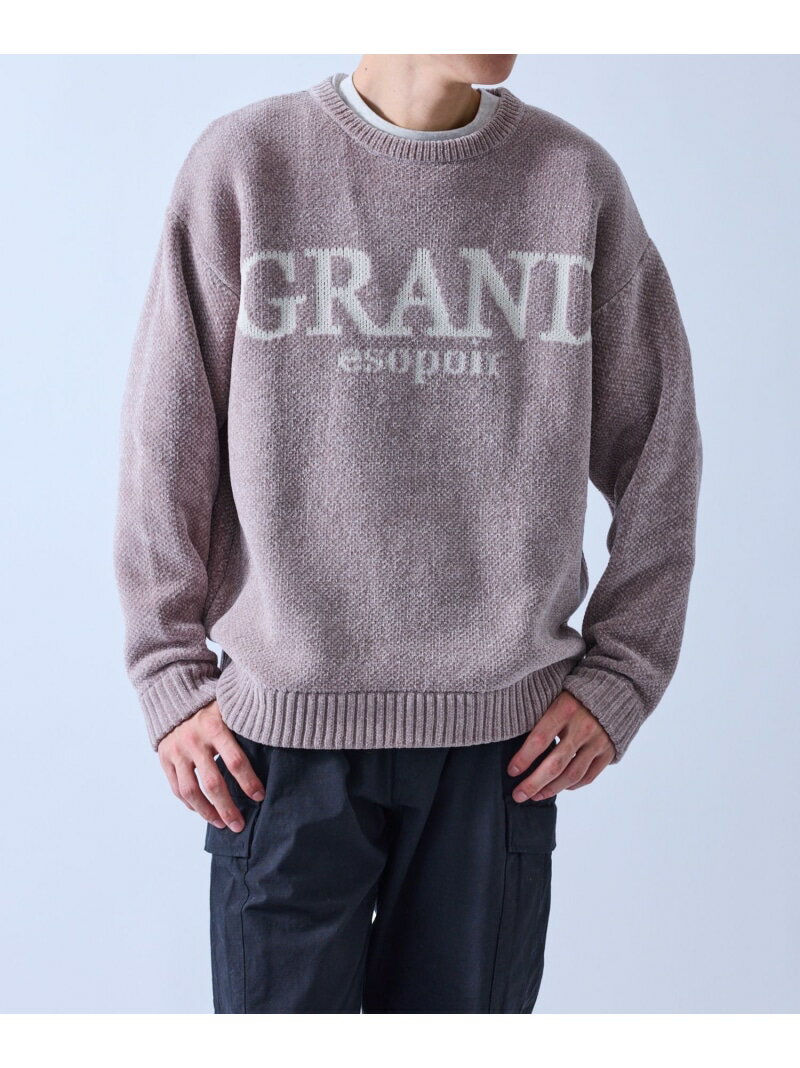乐天商城 - モールビッグロゴニット LE CERCLE par rope' HOMME ジュン スタンダード ピックス トップス ニット ネイビー オレンジ グレー【送料無料】[Rakuten Fashion]