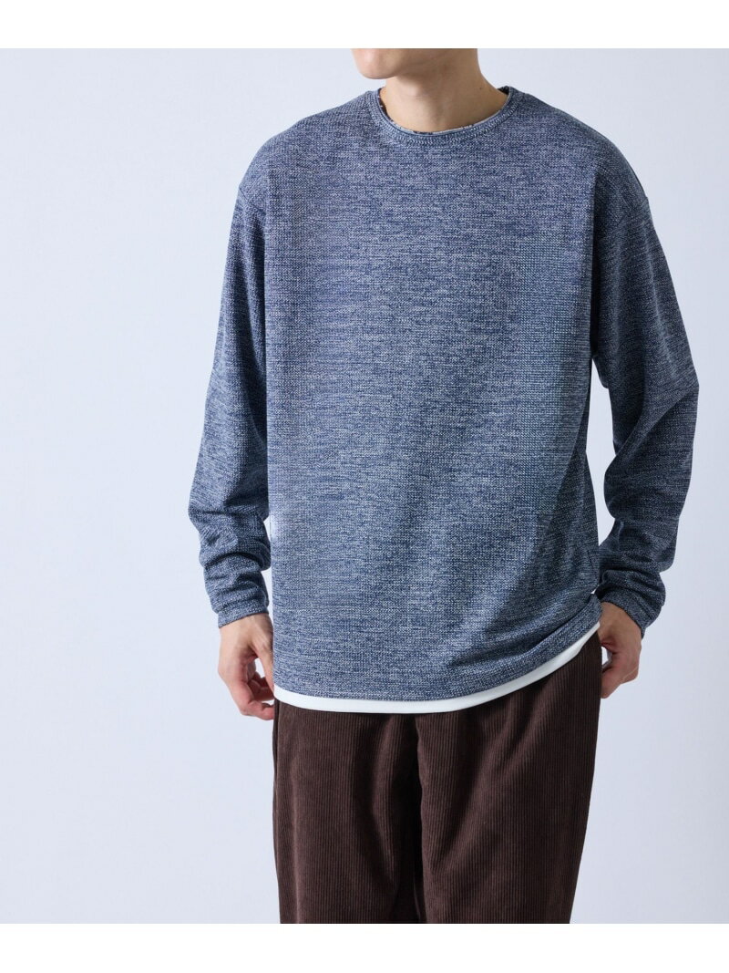 乐天商城 - 【SALE／44%OFF】撚り杢鹿の子プルオーバー j.n.r.d ジュン スタンダード ピックス トップス カットソー・Tシャツ ネイビー グレー ベージュ【RBA_E】[Rakuten Fashion]