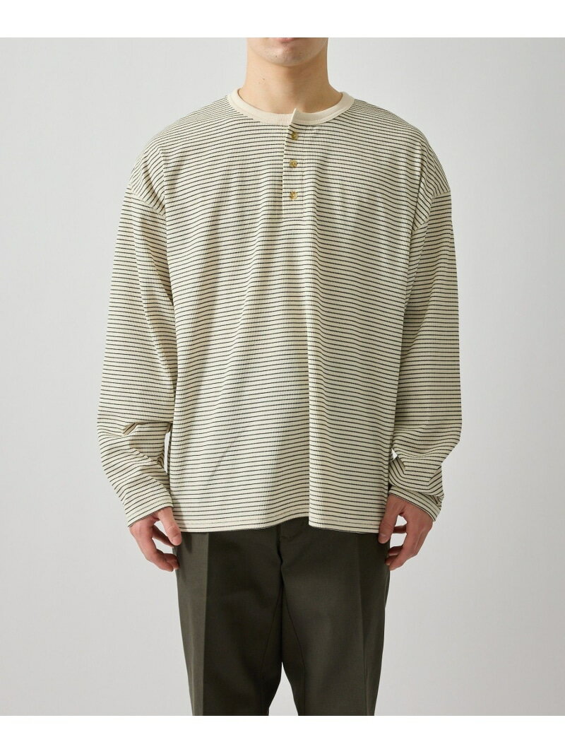 Rakuten - リラクシーヘンリーネックプルオーバー LE CERCLE par rope' HOMME ジュン スタンダード ピックス トップス カットソー・Tシャツ ブラック ベージュ【送料無料】[Rakuten Fashion]