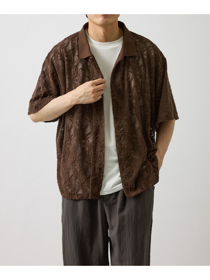 Rakuten - ボタニカルジャガードシアーシャツ LE CERCLE par rope' HOMME ジュン スタンダード ピックス トップス シャツ・ブラウス ブラック【送料無料】[Rakuten Fashion]