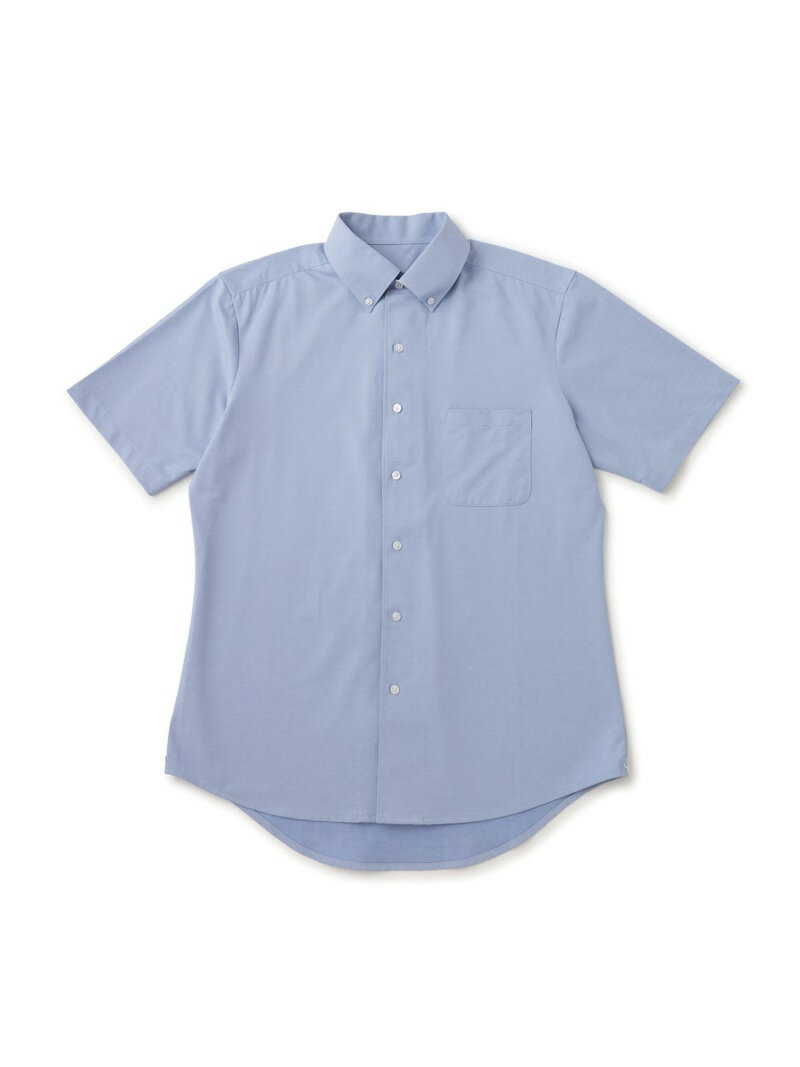 Rakuten - イージーケア半袖ボタンダウンシャツ/UVケア JUN STANDARD PICKS ジュン スタンダード ピックス トップス シャツ・ブラウス ブルー ホワイト【送料無料】[Rakuten Fashion]
