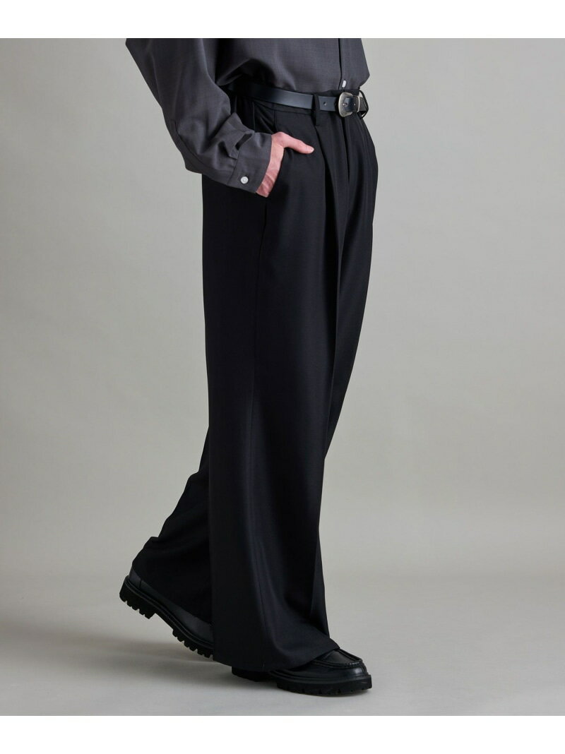 【 新色追加 】ライトスルースーパーフレアワイドパンツ JUNRed ジュンレッド パンツ スラックス・ドレスパンツ ブラック グレー ホワイト【送料無料】[Rakuten Fashion]