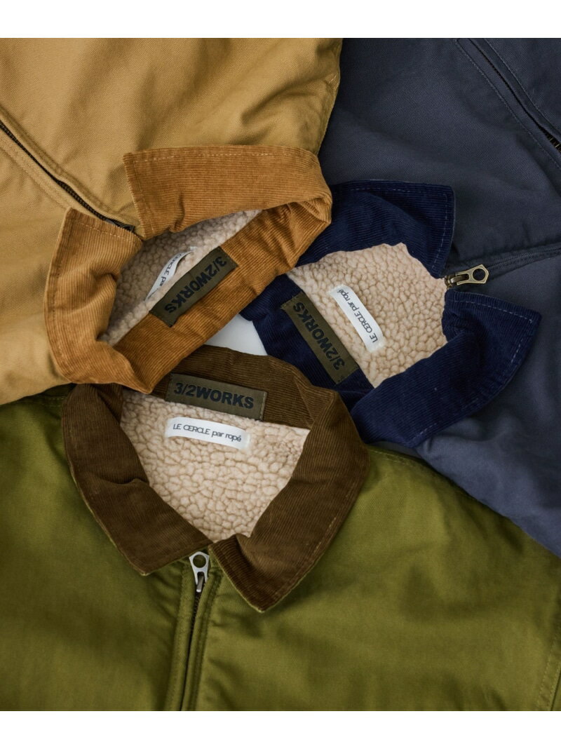 Rakuten - 【3/2WORKS】別注/ボアブルゾン LE CERCLE par rope' HOMME ジュン スタンダード ピックス ジャケット・アウター ブルゾン・ジャンパー ブラック ベージュ カーキグリーン【送料無料】[Rakuten Fashion]